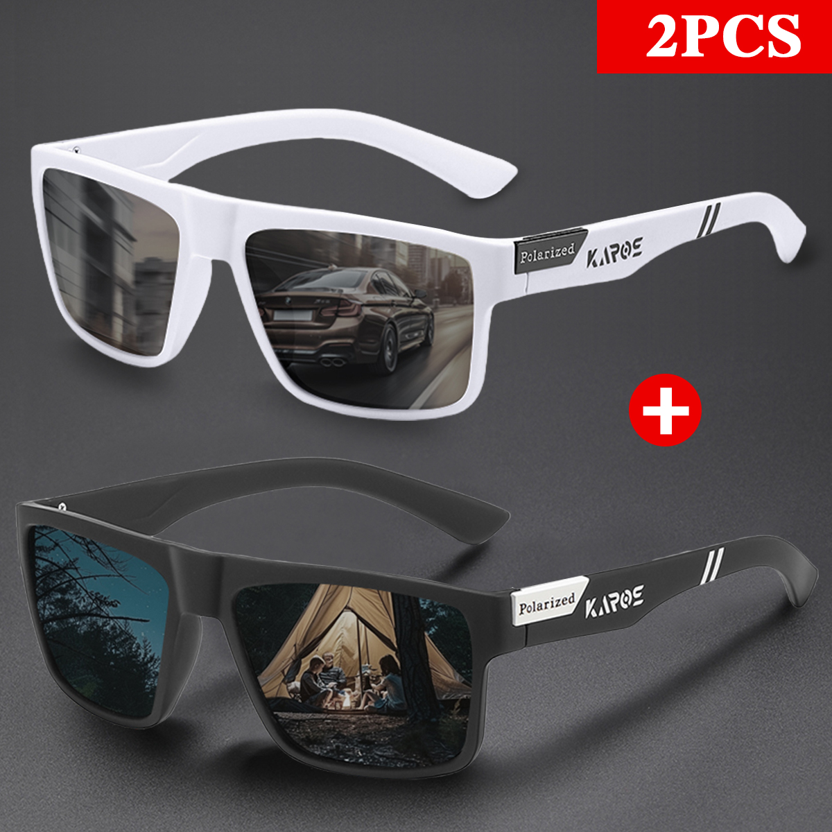 KAROS 2PCS Retro Square Polari - Fishing Sunglasses Polarized recensione e prezzo