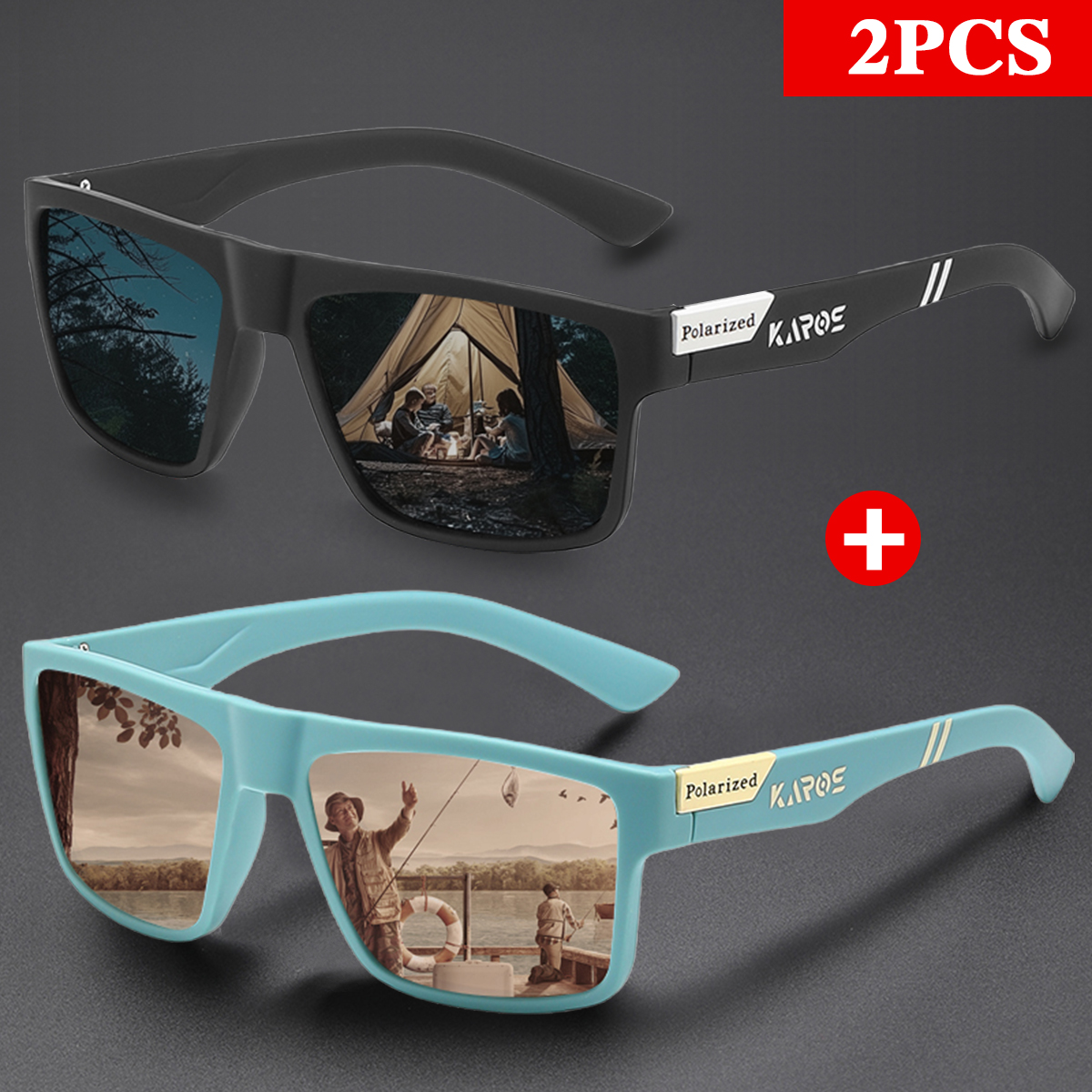 KAROS 2PCS Retro Square Polari - Fishing Sunglasses Polarized recensione e prezzo