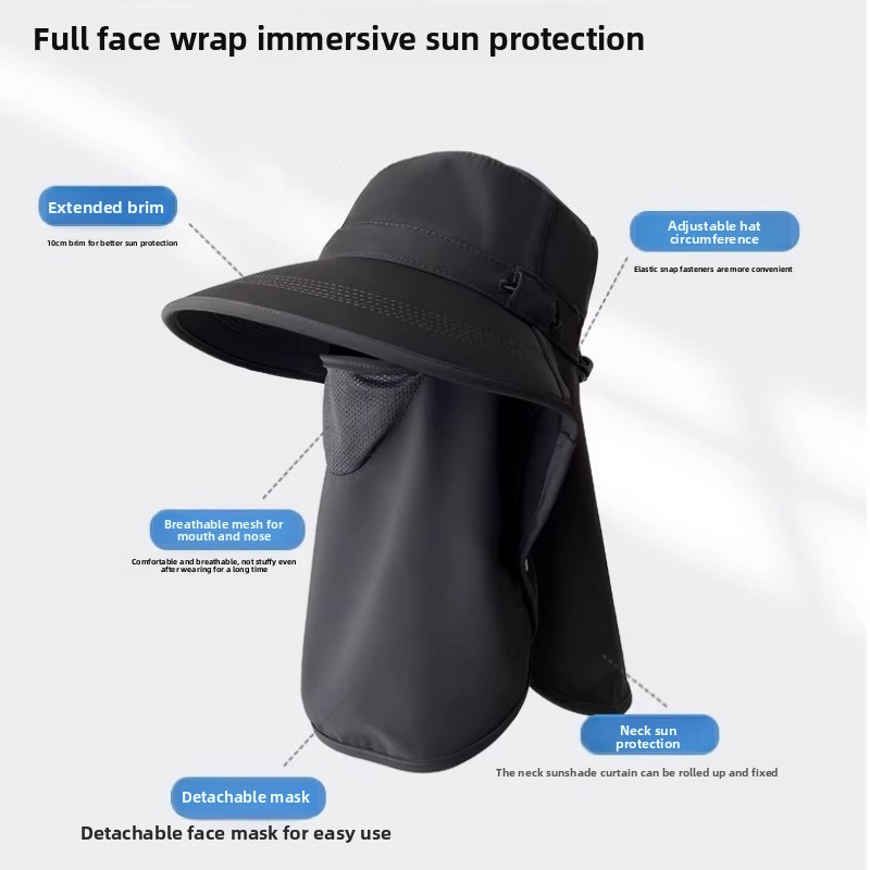 Full Coverage Sun Hat with Fac - Fishing Mask Sun Protection recensione e prezzo