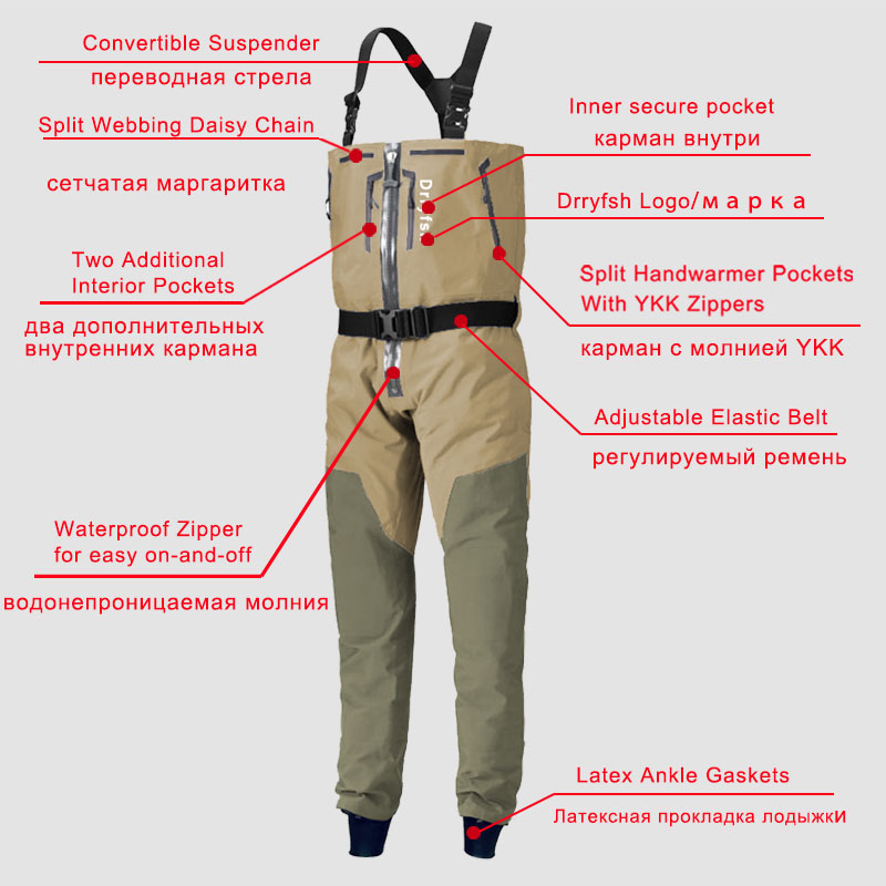 Zippered Waterproof Wader With - Fishing Waders recensione e prezzo