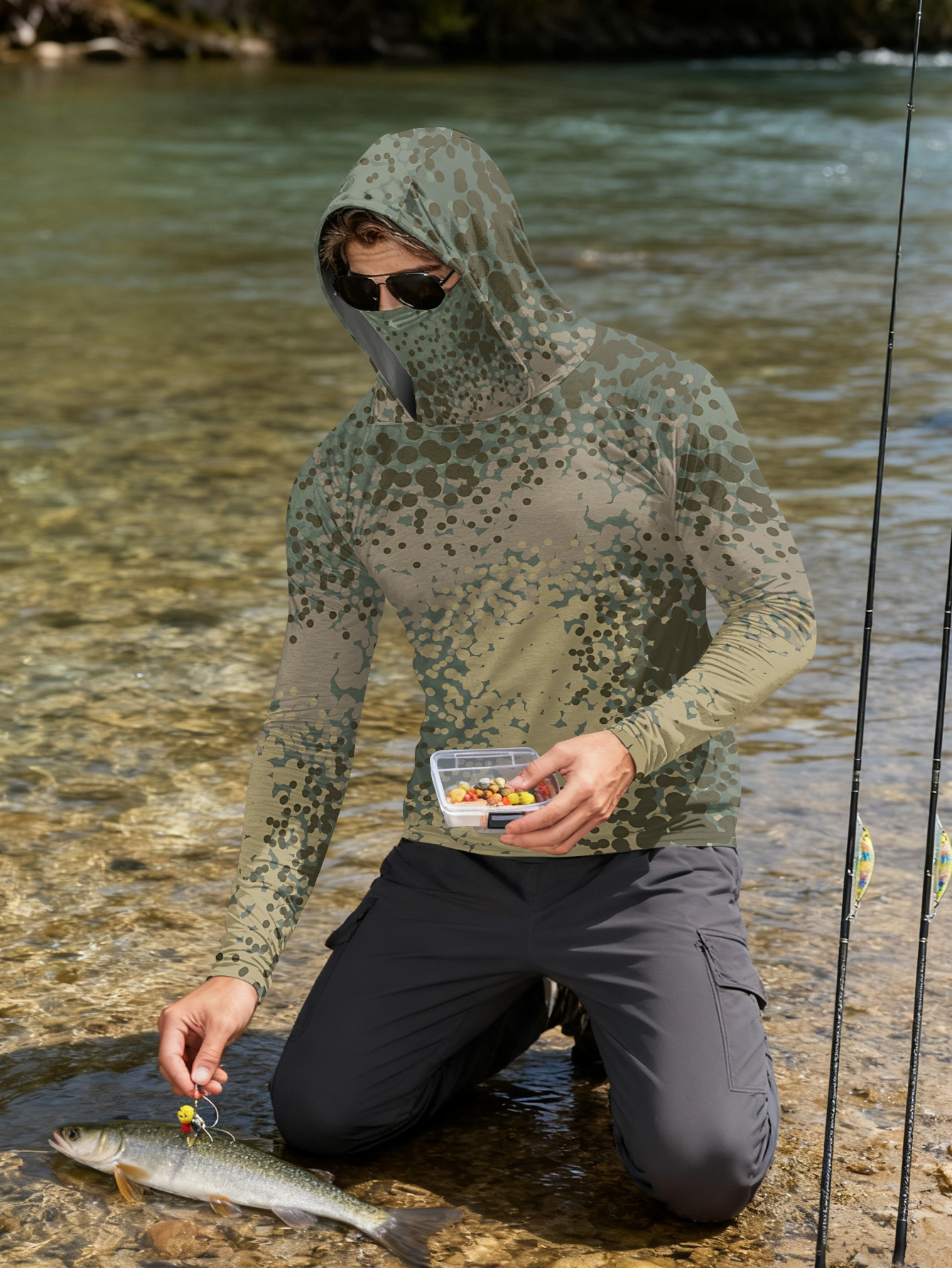 Men's Fishing Hooded Long-Slee - Fishing Shirt Uv Protection recensione e prezzo