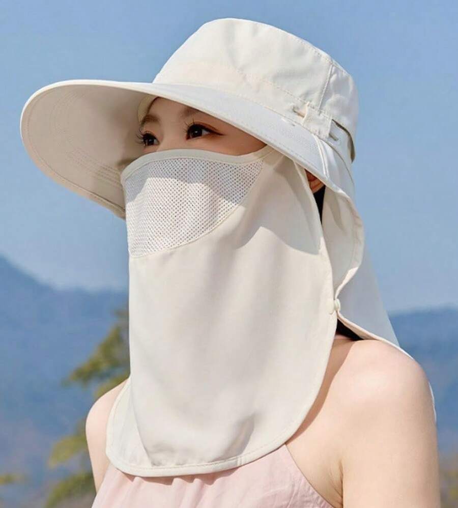 Women Wide Brim Sun Hat With F - Fishing Mask Sun Protection recensione e prezzo