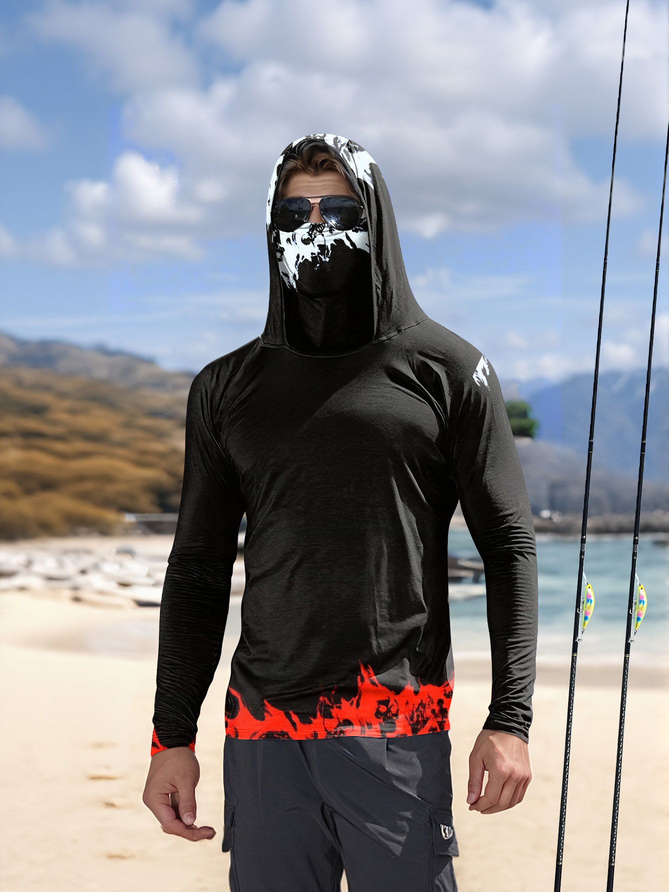 Men Hood Fishing Shirt long sl - Fishing Shirt Uv Protection recensione e prezzo