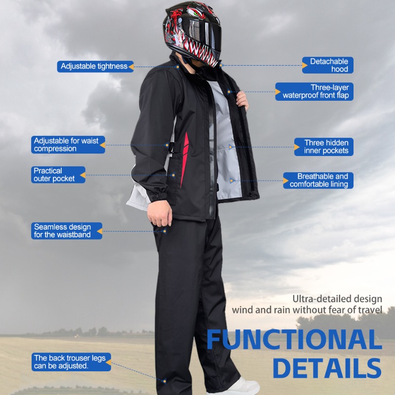 Motorcycle Raincoat Suit Men U - Fishing Jacket Waterproof recensione e prezzo