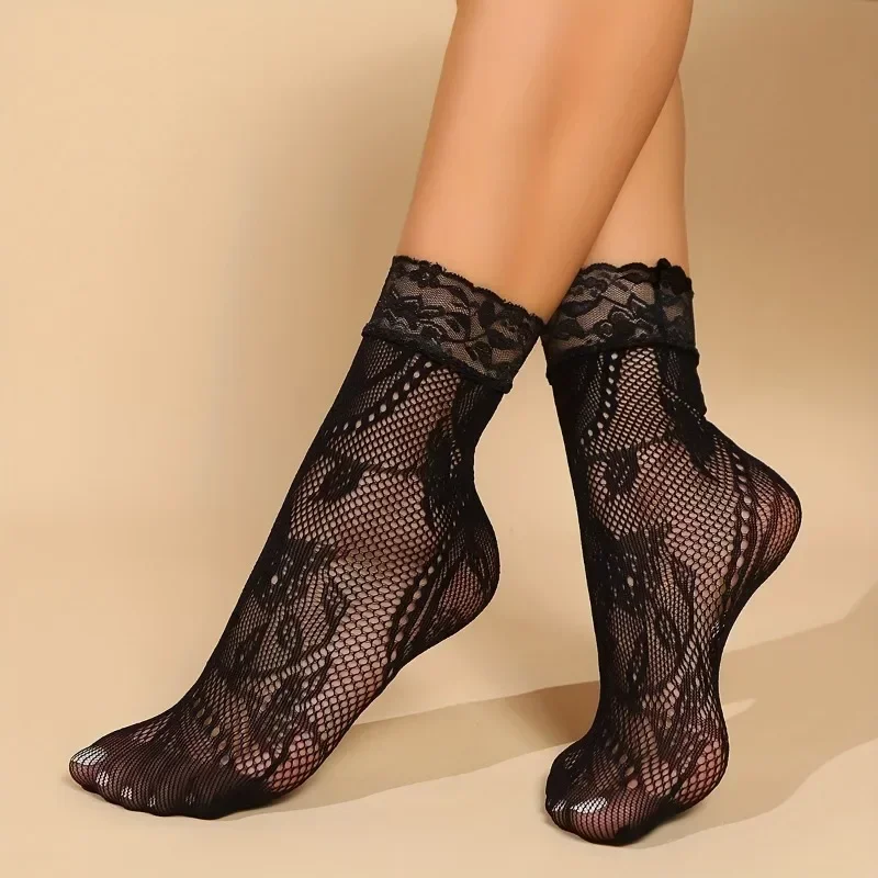 5 Pairs Floral Lace Socks Thin - Fishing Socks recensione e prezzo