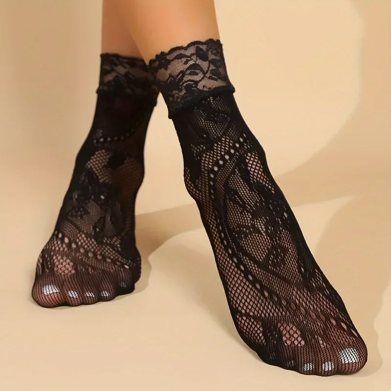 5 Pairs Floral Lace Socks Thin - Fishing Socks recensione e prezzo
