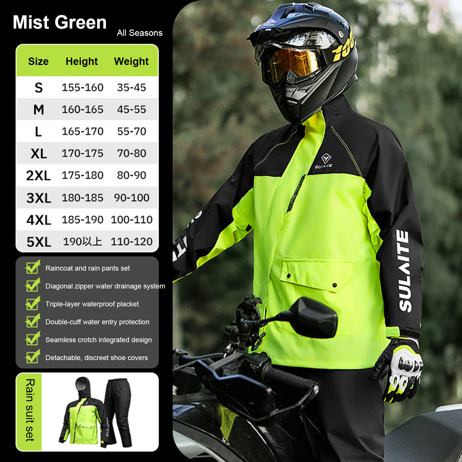 Motorcycle Rain Suit for Men & - Fishing Rain Suit recensione e prezzo