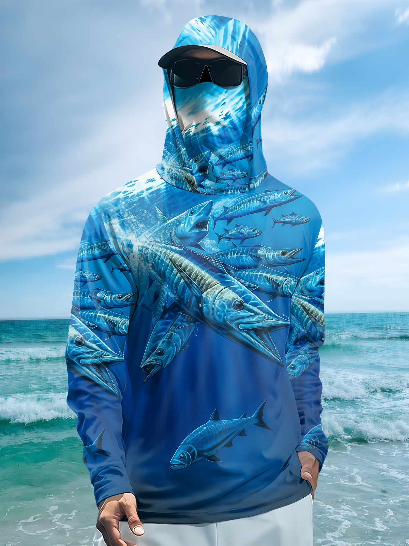 Men Hood Fishing Shirt long sl - Fishing Shirt Uv Protection recensione e prezzo